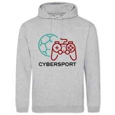 Худи с принтом Геймпад И Футбольный Мяч - 2XL серый