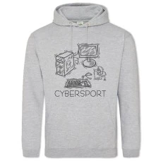 Hoodie with Print Esports Computer - 2XL grey