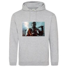 Hoodie with Print A Soldier With A Grenade - 2XL grey