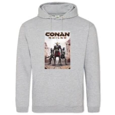 Hoodie with Print Barbarians - 2XL grey