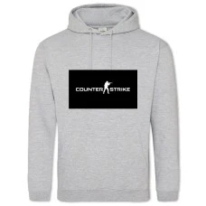 Hoodie with Print Counter Strike Logo - 2XL grey