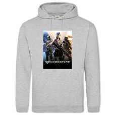 Hoodie with Print Three Soldiers - 2XL grey