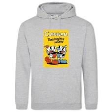 Hoodie with Print Cuphead Protagonists - 2XL grey