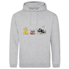 Hoodie with Print Cuphead Protagonists Clown And Evil Cat - 2XL grey