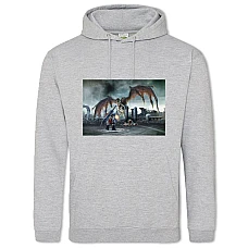 Hoodie with Print Darksiders Battle With The Dragon - 2XL grey