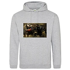 Hoodie with Print Deus Ex Fight With The Boss - 2XL grey