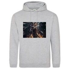 Hoodie with Print Deus Ex Protagonist With A Sword - 2XL grey