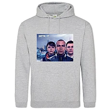 Hoodie with Print Detroit Become Human Three Playable Characters - 2XL grey