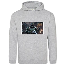 Hoodie with Print Doom Game Character - 2XL grey