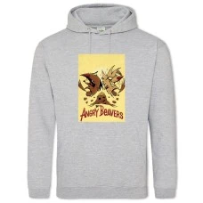 Hoodie with Print Angry Beavers Theme - 2XL grey