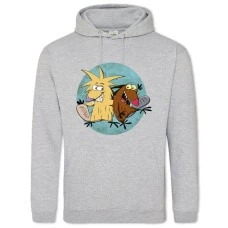 Hoodie with Print Angry Beavers Funny Heroes - 2XL grey