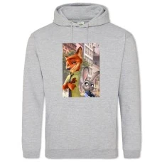 Hoodie with Print Zootopia Judy Hopps And Nick Wilde - 2XL grey