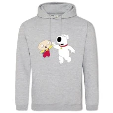 Худи с принтом Гриффины Стюи И Пёс - 2XL серый
