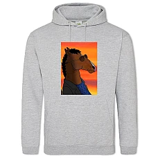 Hoodie with Print Bojack Horseman Sunset - 2XL grey