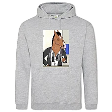 Hoodie with Print Bojack Horseman Cute Man - 2XL grey