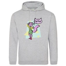 Hoodie with Print Bojack Horseman Princess Carolyn Oh Fish - 2XL grey