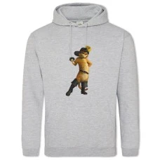 Hoodie with Print Puss In Boots Cute Cat - 2XL grey