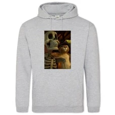 Hoodie with Print Puss In Boots Sceleton - 2XL grey