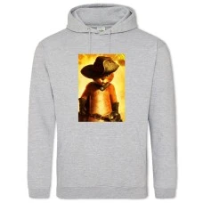 Hoodie with Print Puss In Boots On Fire - 2XL grey