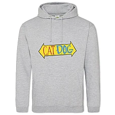 Hoodie with Print Catdog Logo - 2XL grey