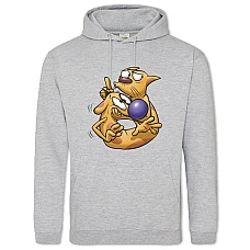 Hoodie with Print Catdog Fun - 2XL grey