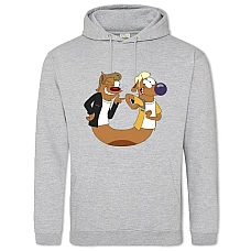 Hoodie with Print Catdog Cute - 2XL grey