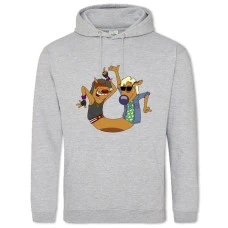 Hoodie with Print Catdog Dance - 2XL grey