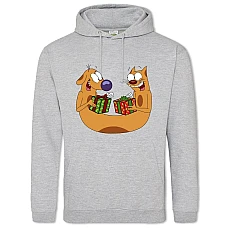 Hoodie with Print Catdog Presents - 2XL grey