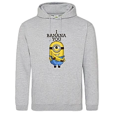 Худи с принтом Гадкий Я Банана - 2XL серый