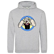 Hoodie with Print Popeye The Sailor Logo - 2XL grey