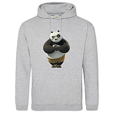 Худи с принтом Кунг Фу Панда По - 2XL серый