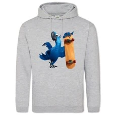 Худи с принтом Рио Скейт Птица - 2XL серый