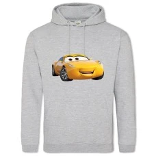 Hoodie with Print Cars Yellow Car - 2XL grey