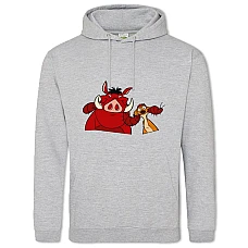 Hoodie with Print Timon And Pumbaa Heroes - 2XL grey
