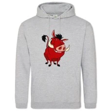 Hoodie with Print Timon And Pumbaa Funny Pumbaa - 2XL grey