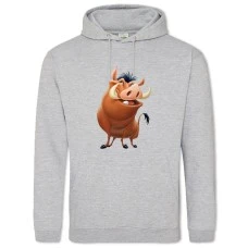Hoodie with Print Timon And Pumbaa Smiling Pumbaa - 2XL grey