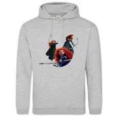 Худи с принтом Храбрая Сердцем Сильная Мерида - 2XL серый