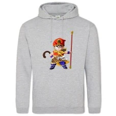 Hoodie with Print Dragon Ball Goku Tiger Print - 2XL grey