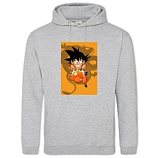Hoodie with Print Dragon Ball Orange Print - 2XL grey