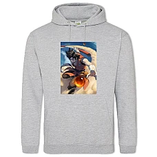 Hoodie with Print Dragon Ball Realistic Art - 2XL grey