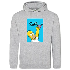 Hoodie with Print The Simpsons Los Simpson - 2XL grey