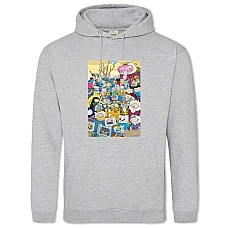 Hoodie with Print Adventure Time Heroes Stack - 2XL grey