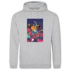 Hoodie with Print Adventure Time Monsters - 2XL grey