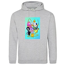 Hoodie with Print Adventure Time Characters - 2XL grey