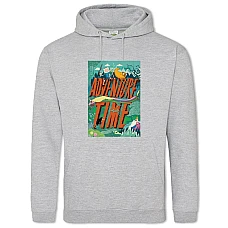 Hoodie with Print Adventure Time Red Logo - 2XL grey