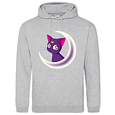 Худи с принтом Сейлор Мун Кот - 2XL серый