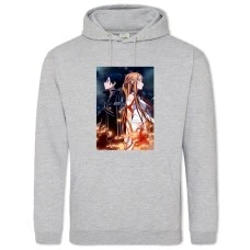 Hoodie with Print Sword Art Online Kirito And Asuna - 2XL grey