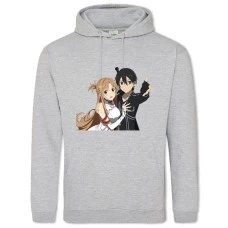 Hoodie with Print Sword Art Online Kazuto Kirigaya With Asuna - 2XL grey