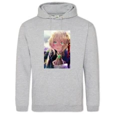 Hoodie with Print Violet Evergarden Crying Girl - 2XL grey
