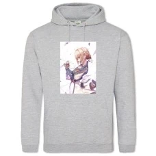 Hoodie with Print Violet Evergarden With Letters - 2XL grey